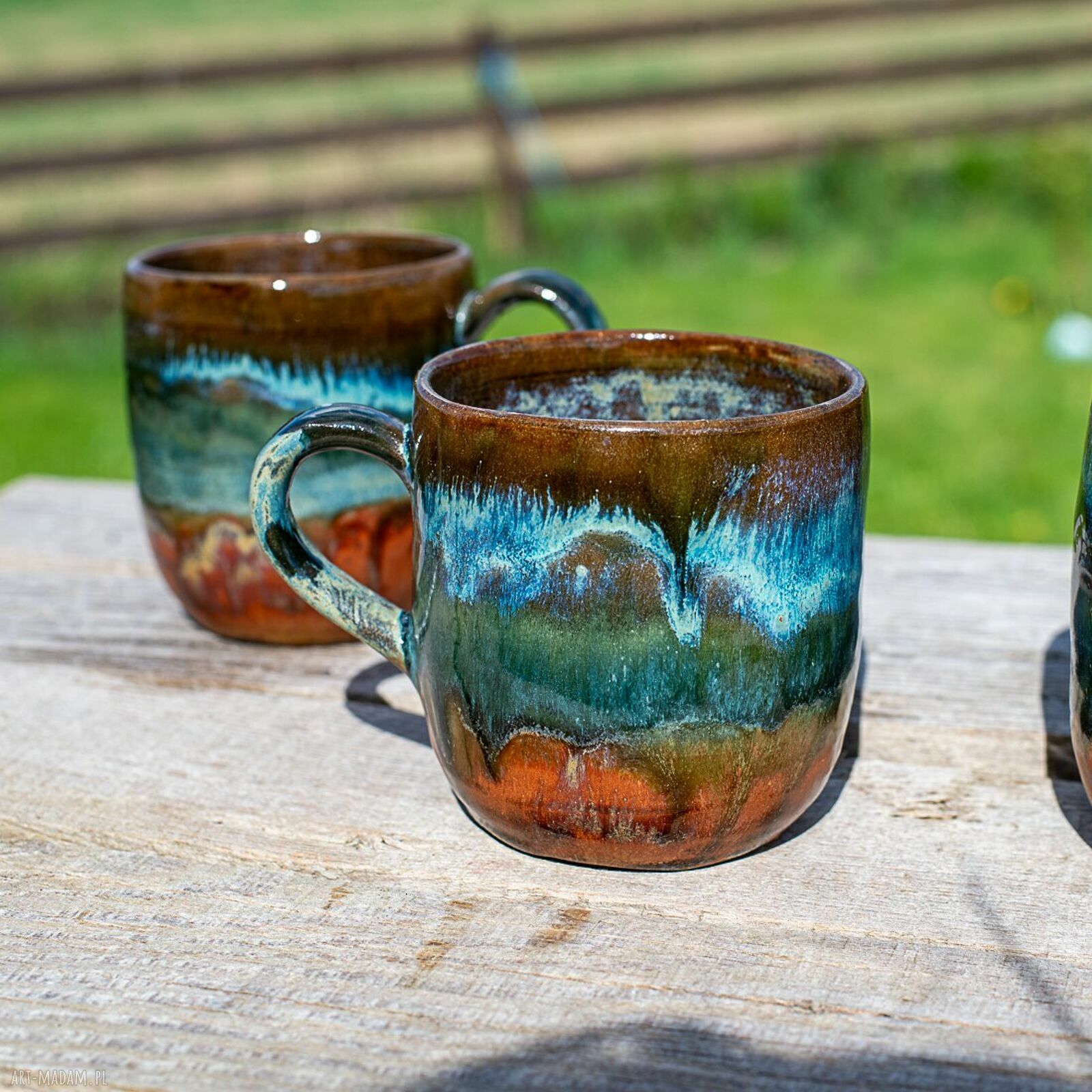 Duży kubek ceramiczny Torfowiska Izery - rękodzieło, ok. 400 ml