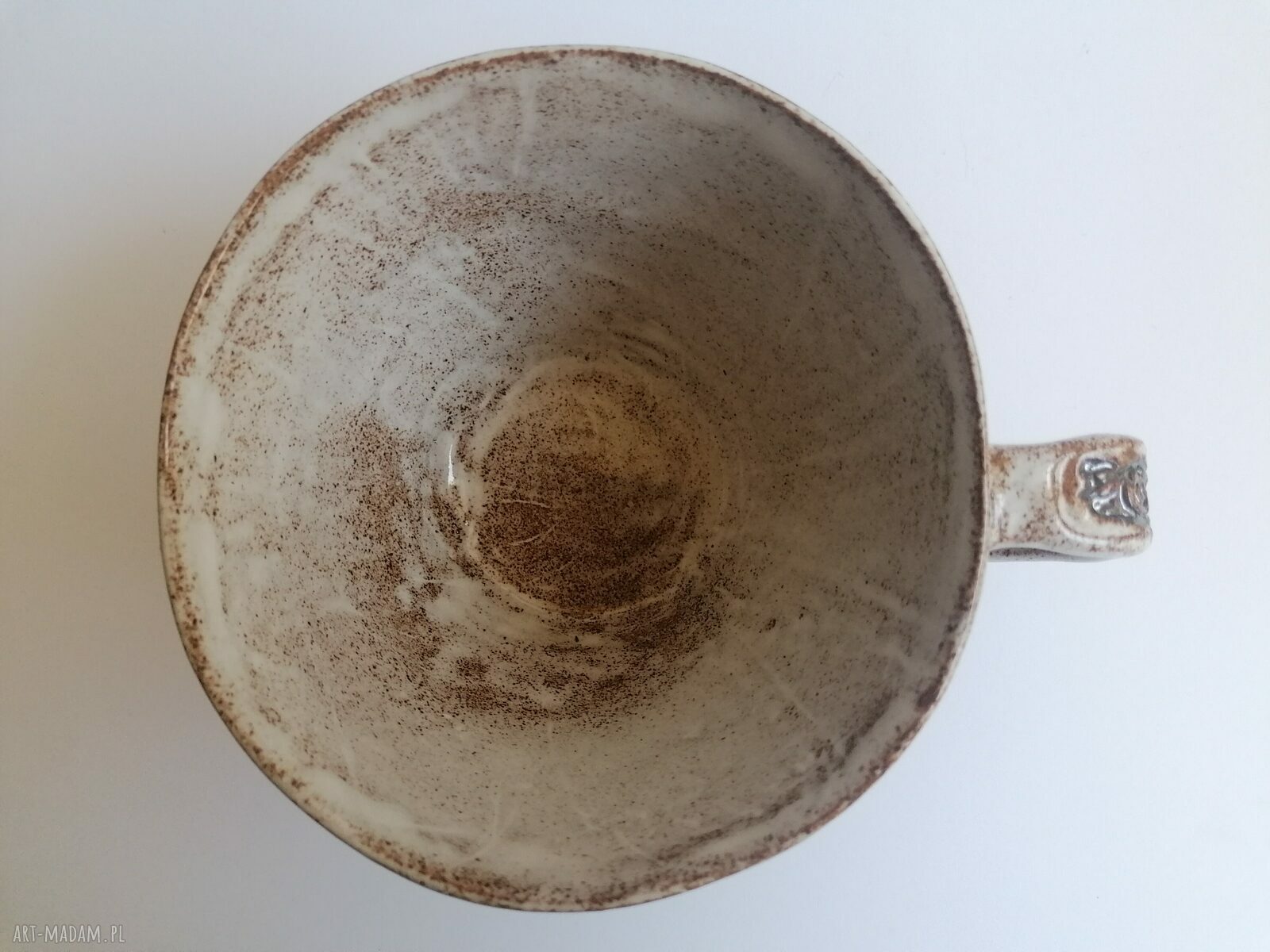 Duży kubek "Rowerowe LOVE" 2 - ceramika handmade z gliny szamotowej