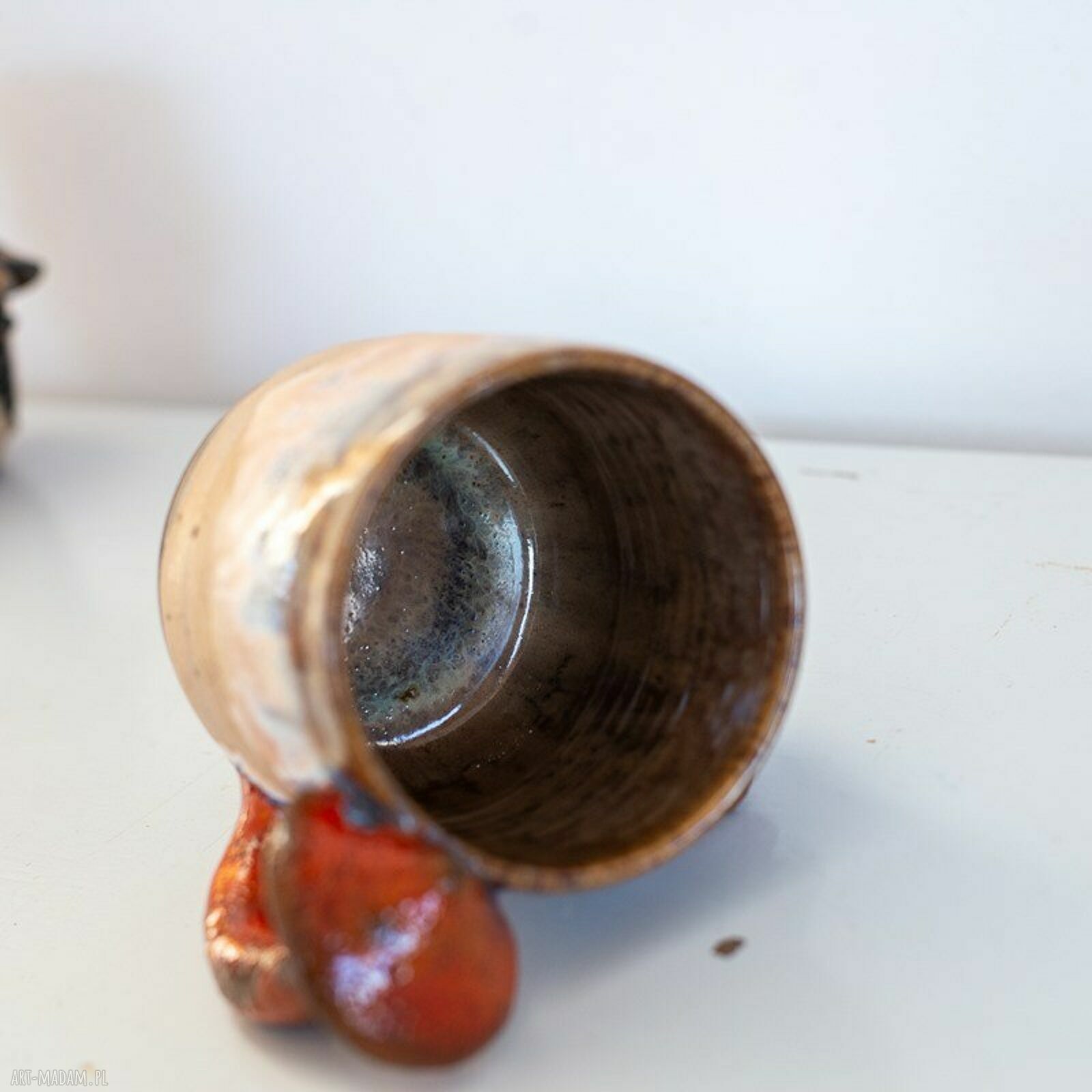 Duży kubek z grzybkami handmade Ognisty grzyb - ok. 450 ml