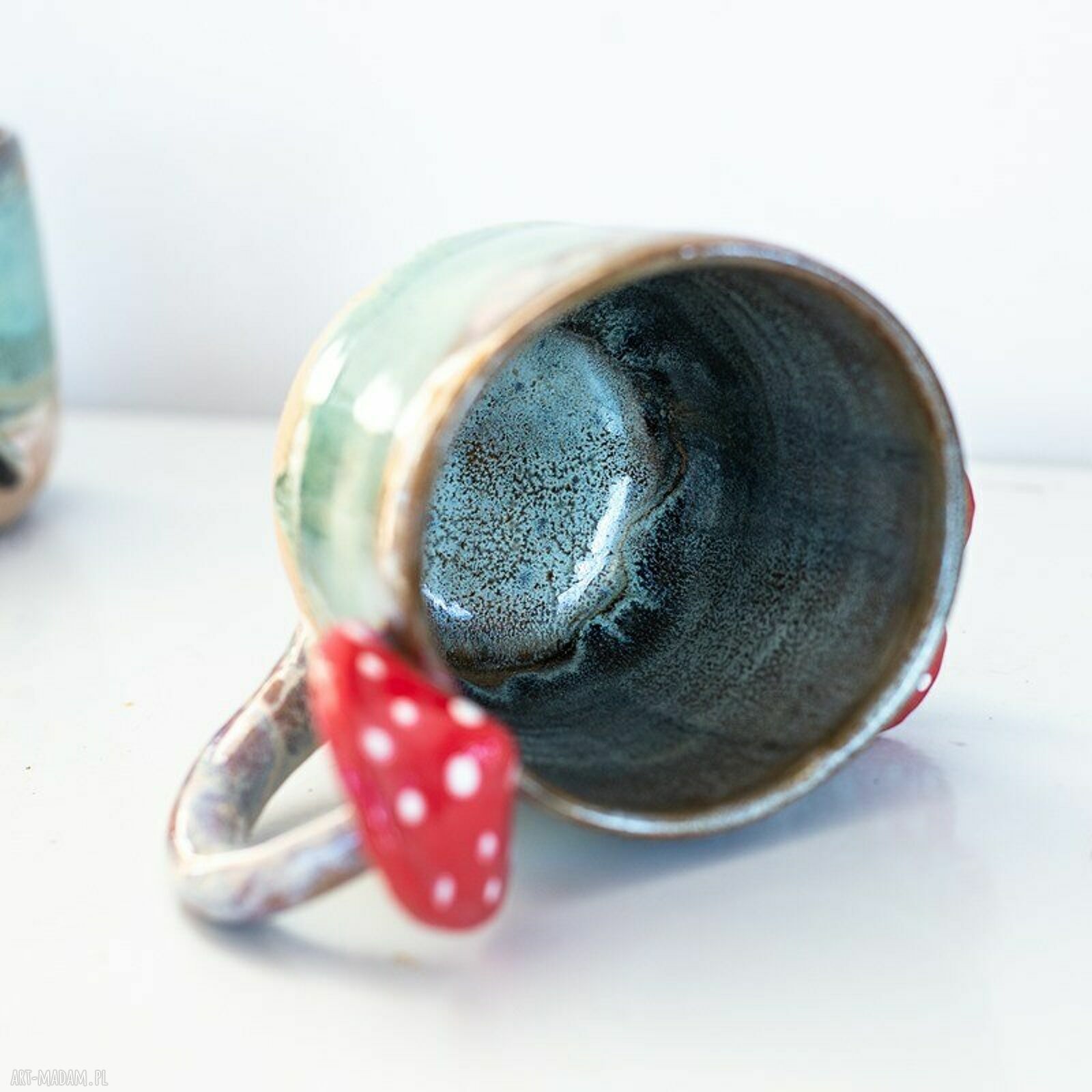 Duży kubek z muchomorem handmade Amanita Beach - ok. 450 ml