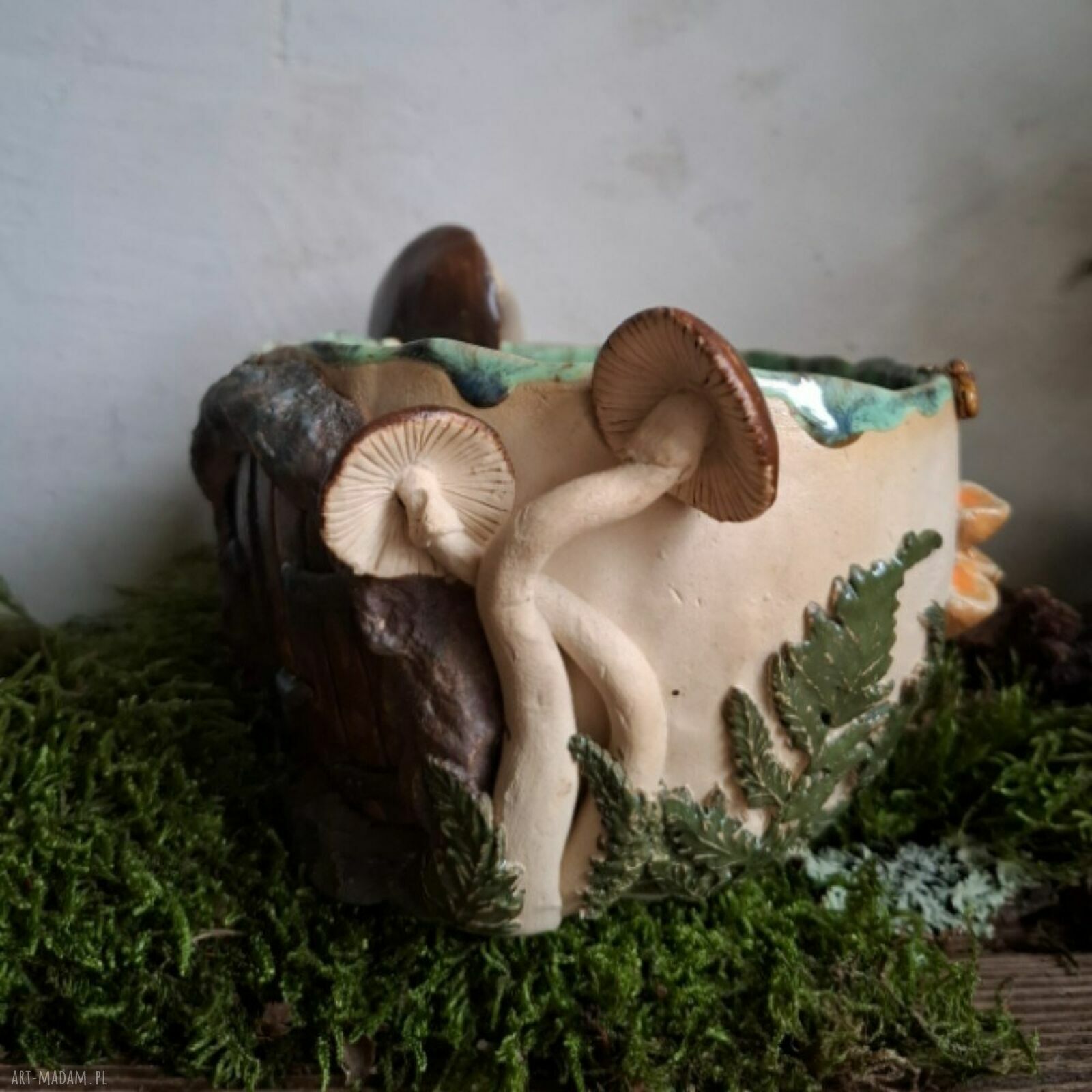 Duży kubek ceramiczny z motywem lasu i drzwi - Leśny