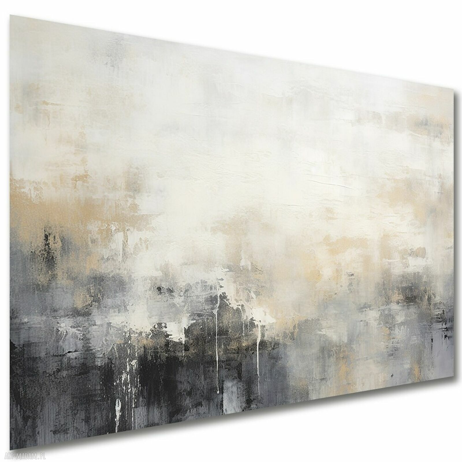 Duży obraz abstrakcyjny na płótnie 120x80 cm - szaro-beżowy loft