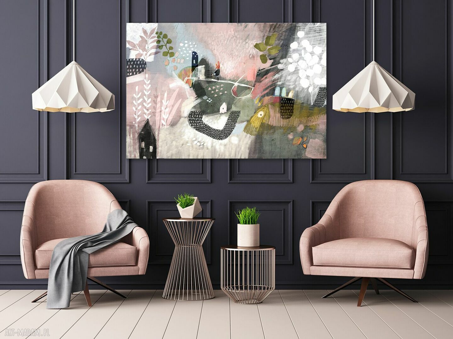 Abstrakcja „Zaczarowany Świat” 120x80 cm - duży obraz na płótnie do salonu