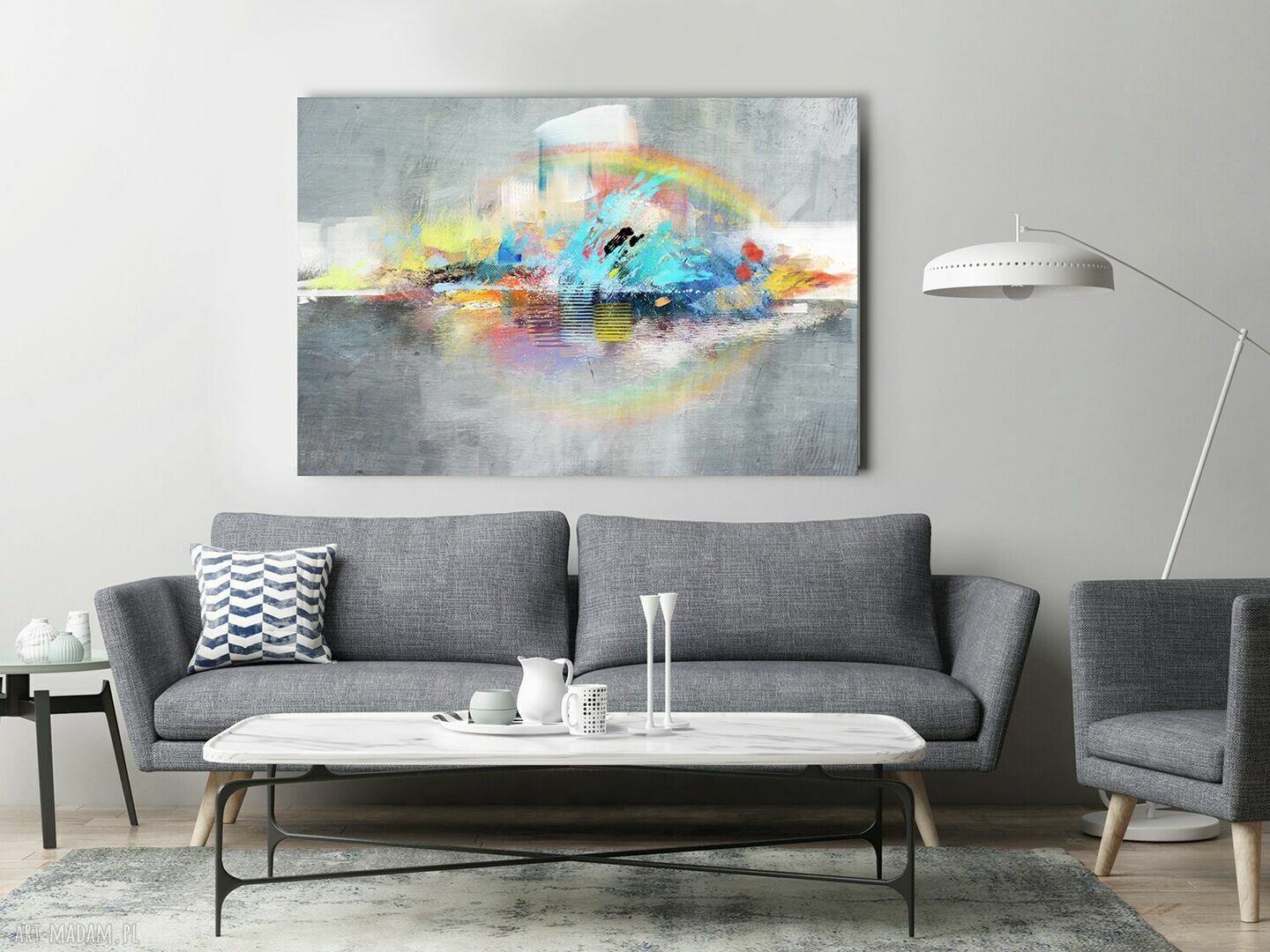 Duży obraz do salonu - Kolorowy horyzont 120x80 cm