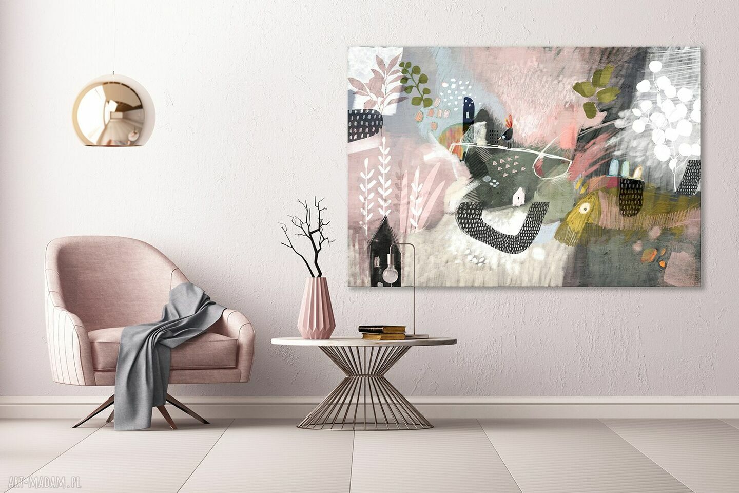 Abstrakcja „Zaczarowany Świat” 120x80 cm - duży obraz na płótnie do salonu