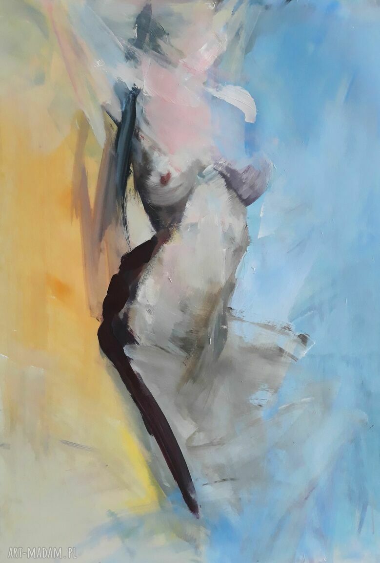 Obraz Akt Kobiecy 90x60 - pastelowy akryl do sypialni