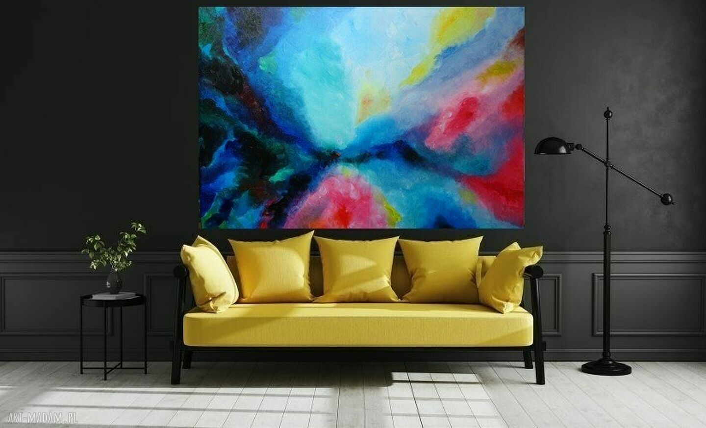 Duży obraz olejny na płótnie - abstrakcja 100x70 cm