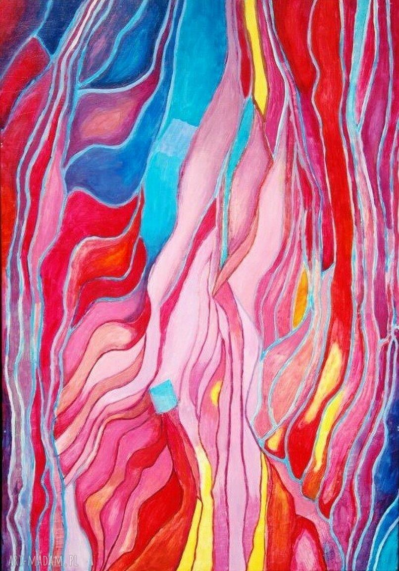 Duży obraz abstrakcja olej na płótnie 100 x 70 cm