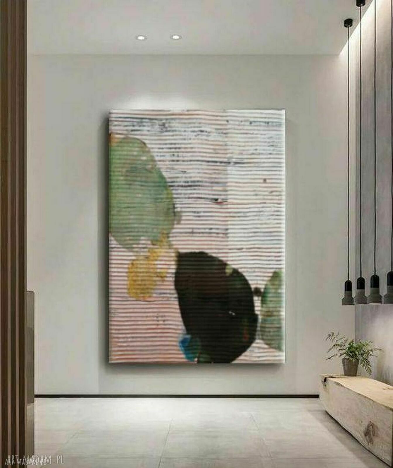 Duży obraz warstwowy 80x120 cm - nowoczesna delikatna abstrakcja