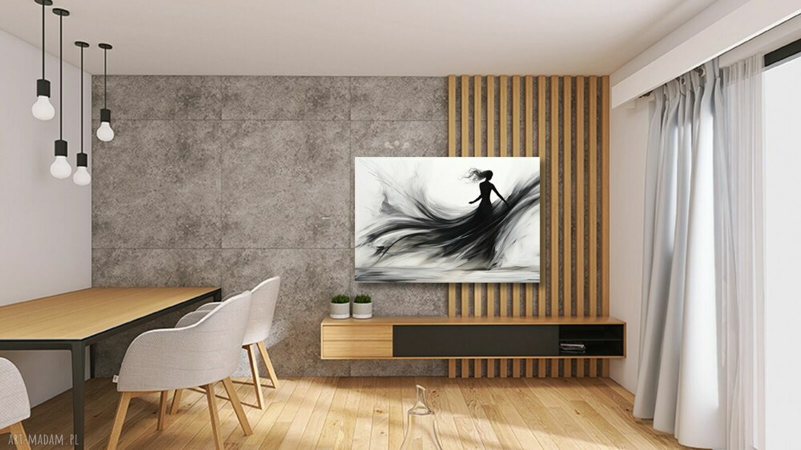 Duży obraz z sylwetką kobiety 23 - minimalistyczny canvas 120x80 .