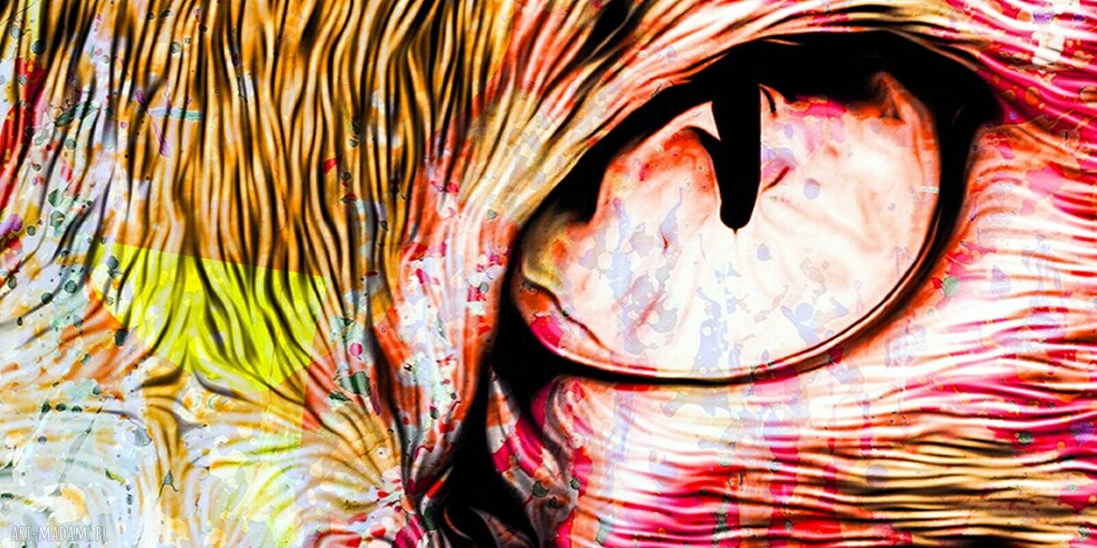 Duży obraz kolorowy kot 12 pop art na płótnie 120x80