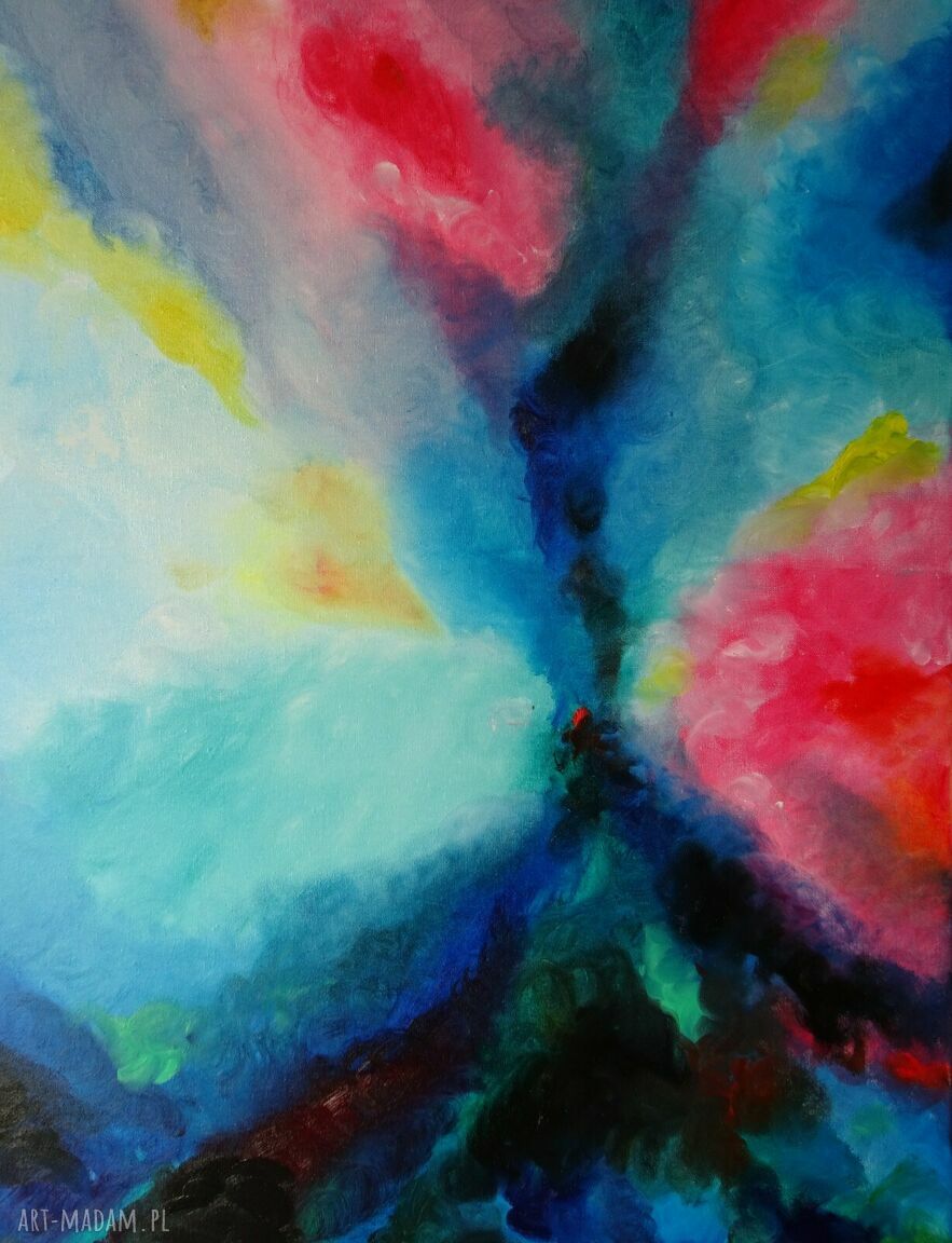Duży obraz olejny na płótnie - abstrakcja 100x70 cm