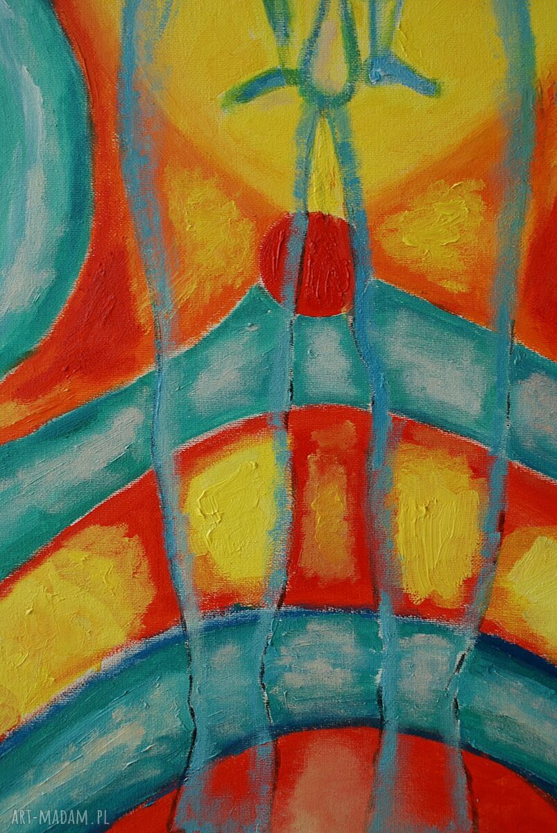 Duży obraz olejny „Aeon” - ręcznie malowany 100 x 70 cm do salonu