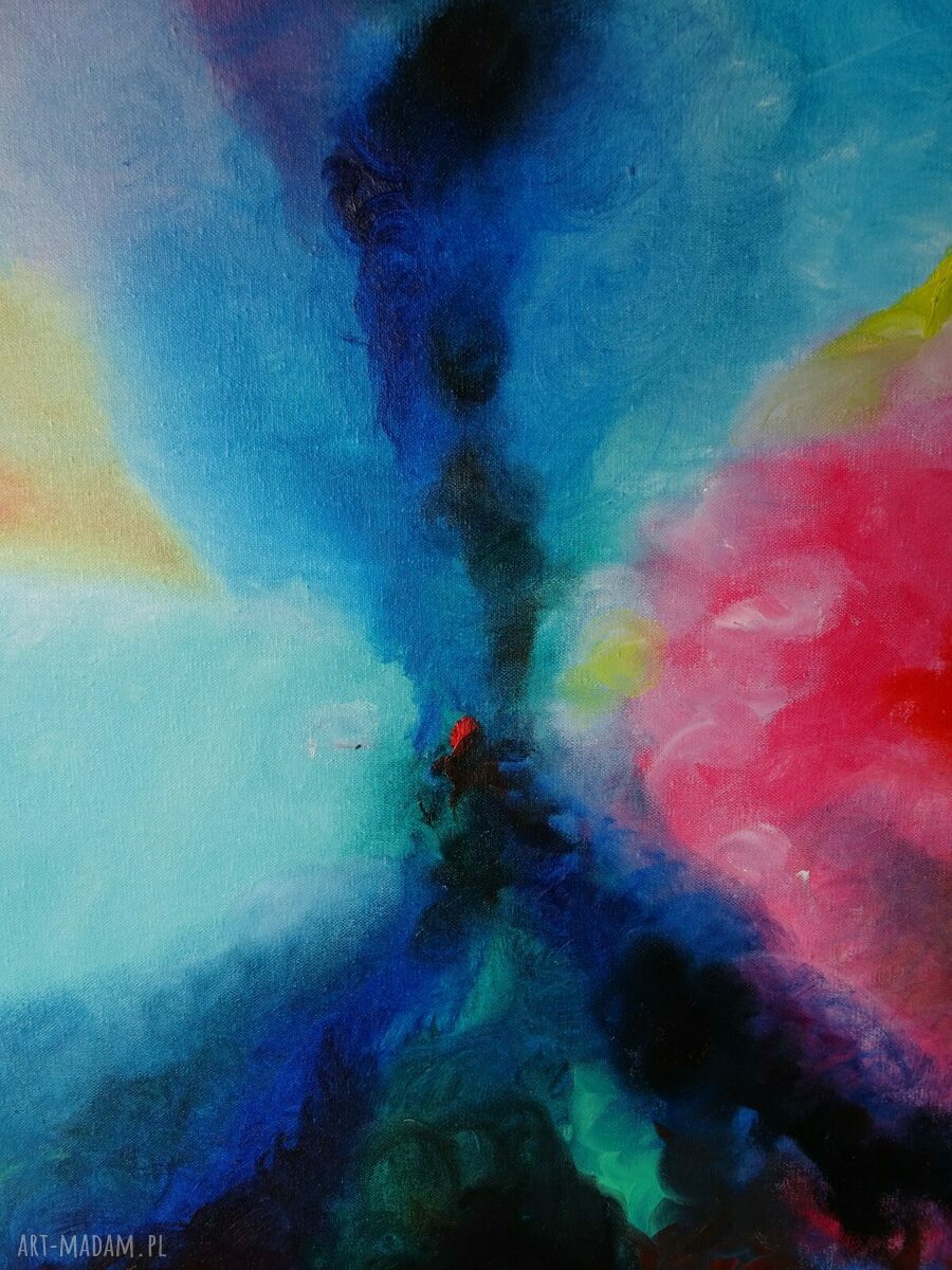Duży obraz olejny na płótnie - abstrakcja 100x70 cm