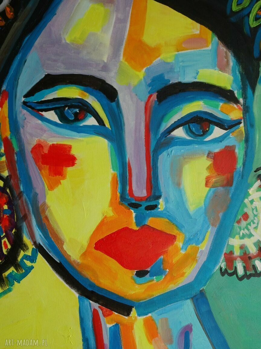 Duży obraz olejny portret kobiety hiszpańskiej do salonu (100x70 cm)