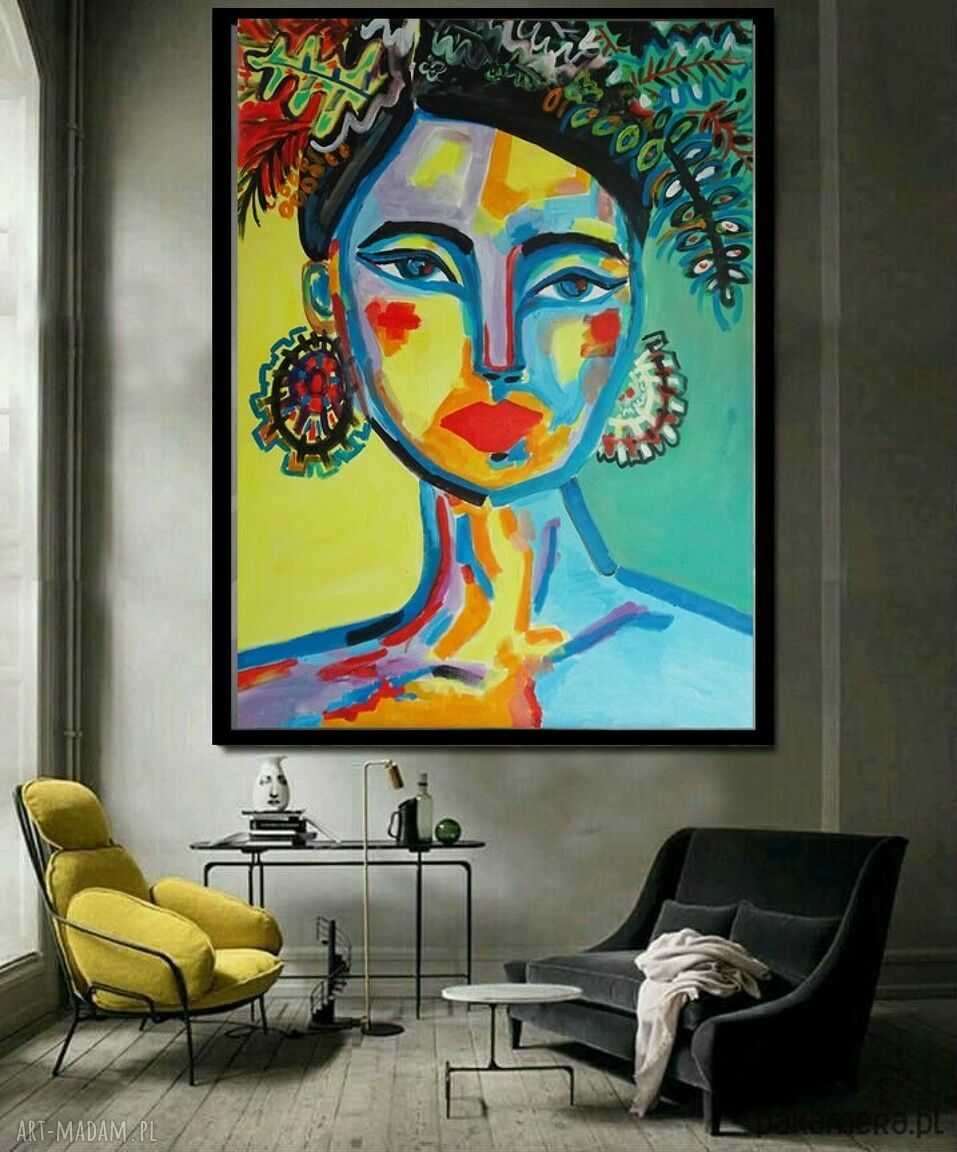 Duży obraz olejny portret kobiety hiszpańskiej 100x70 do salonu na zamówienie