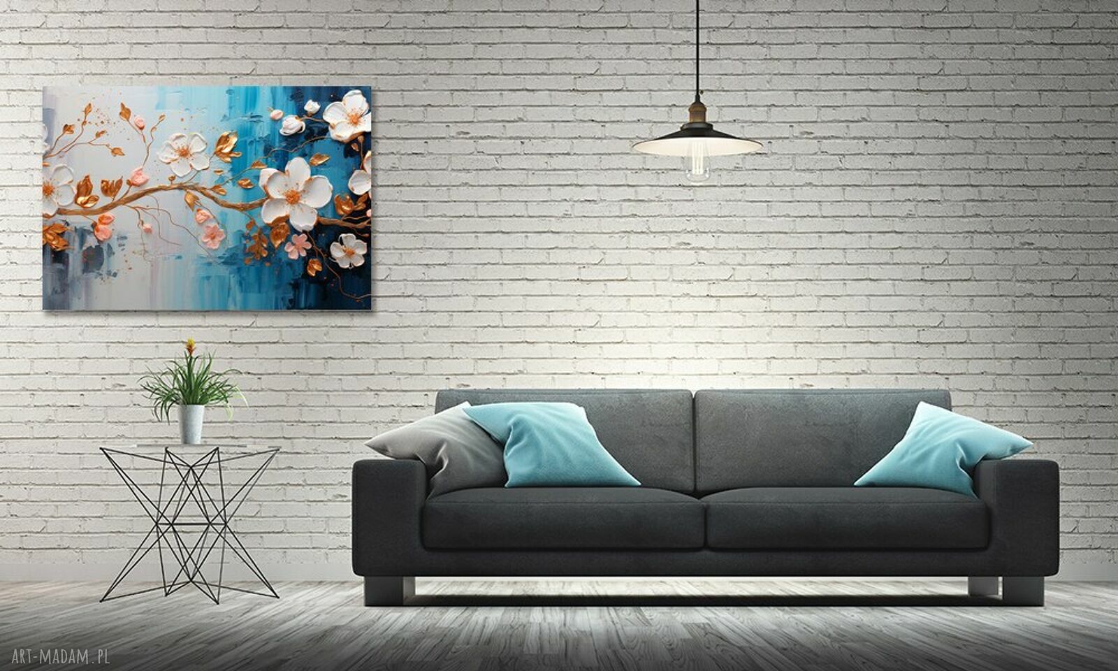 Duży obraz Kwiaty Wiśni Sakura 120x80 na płótnie - nowoczesny salon