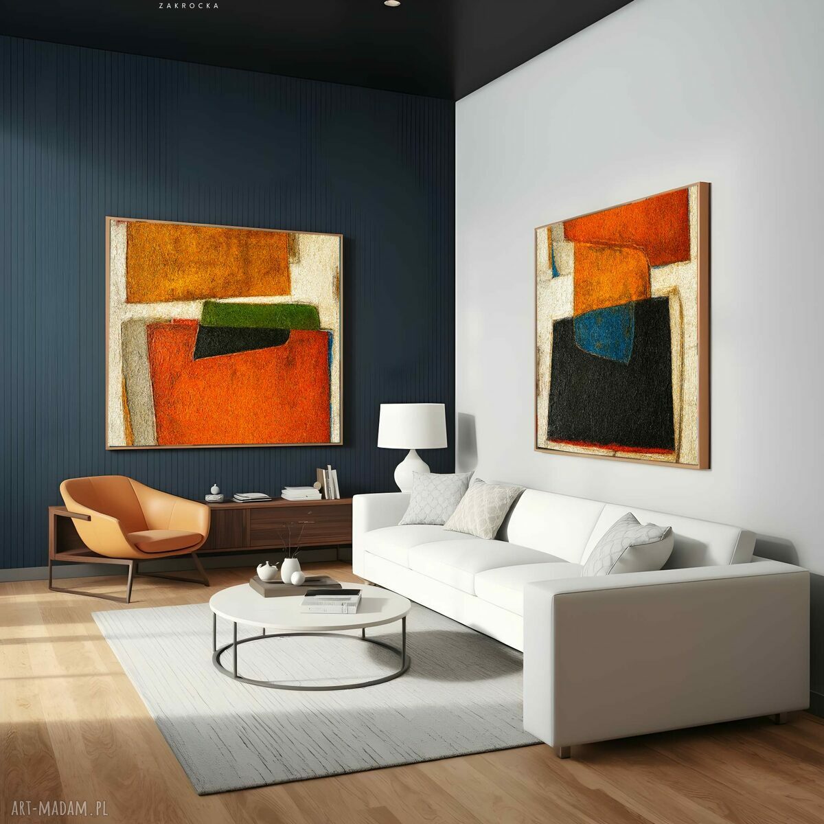 Duży obraz 120x240 cm - abstrakcja strukturalna na pustą ścianę