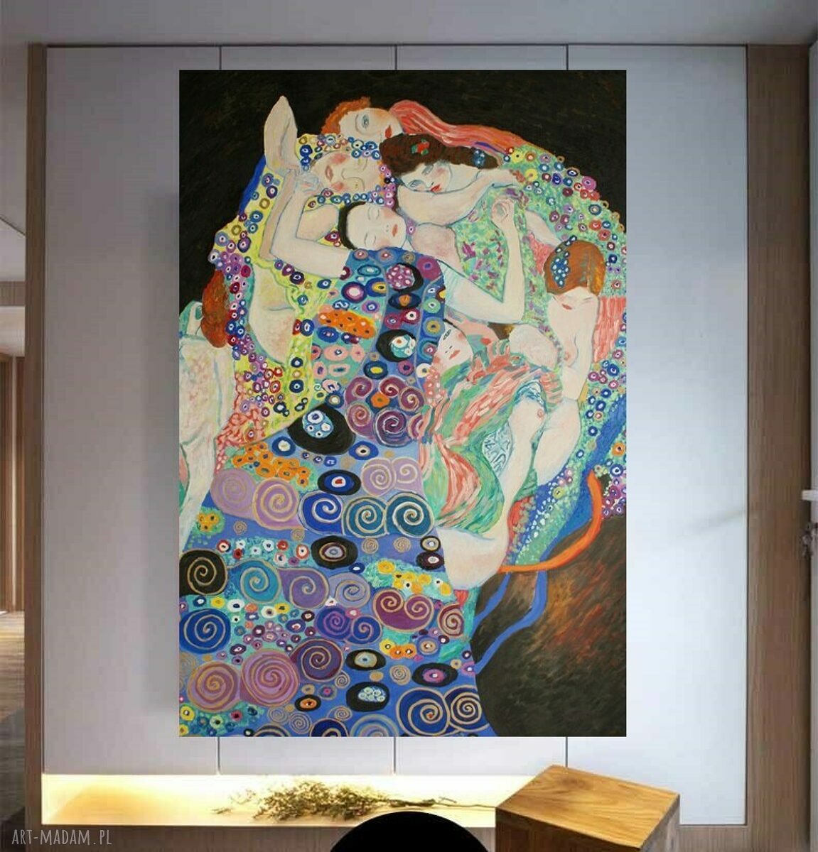 Duży obraz ręcznie malowany olejny Gustav Klimt Dziewica (reprodukcja)