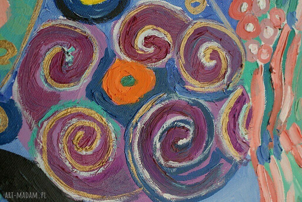 Duży obraz ręcznie malowany olejny Gustav Klimt Dziewica (reprodukcja)