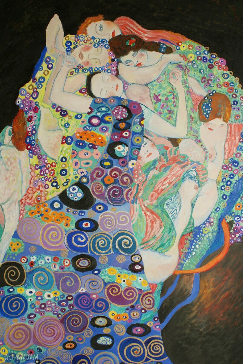Duży obraz ręcznie malowany olejny Gustav Klimt Dziewica (reprodukcja)