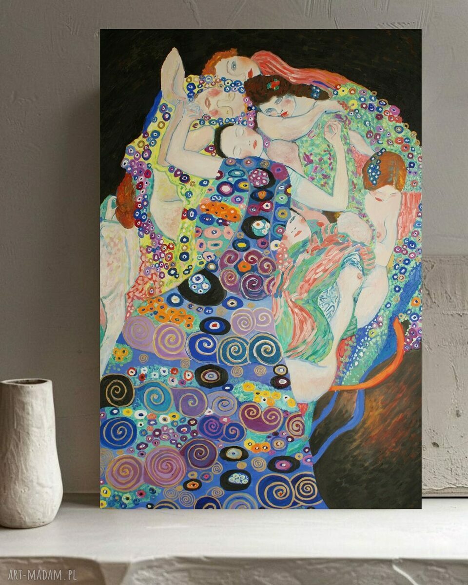 Duży obraz ręcznie malowany olejny Gustav Klimt - Dziewica (reprodukcja)