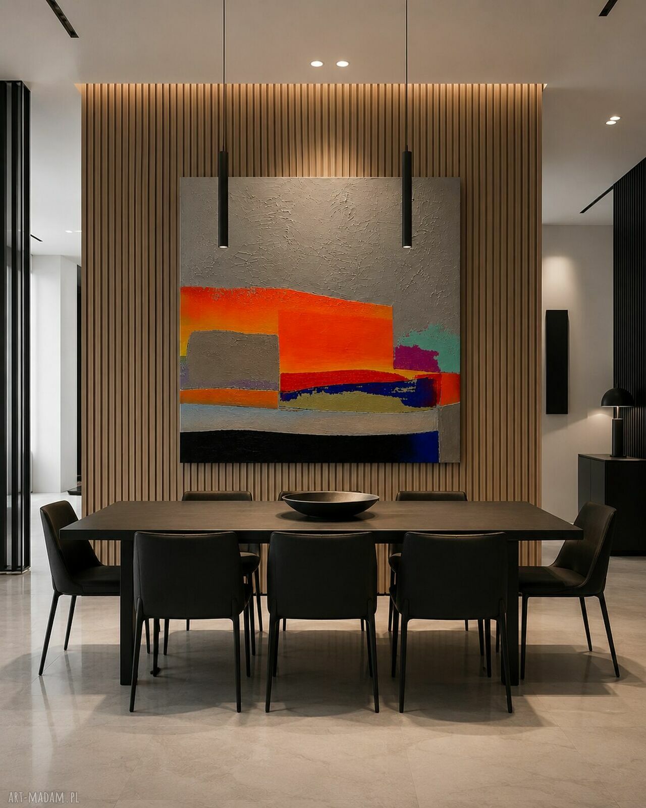 Duży obraz ręcznie malowany akryl 120x120 cm Zakrocka - faktura i relief