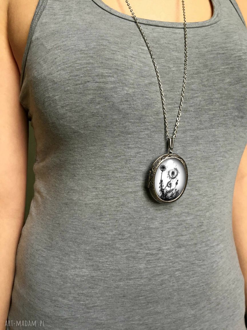 naszyjniki: Duży sekretnik Dmuchawiec, 0747OLPOS ręczne wykonanie