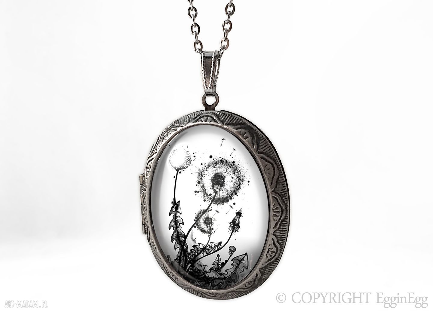 Duży sekretnik dmuchawiec 0747olpos medalion prezent dmuchawce