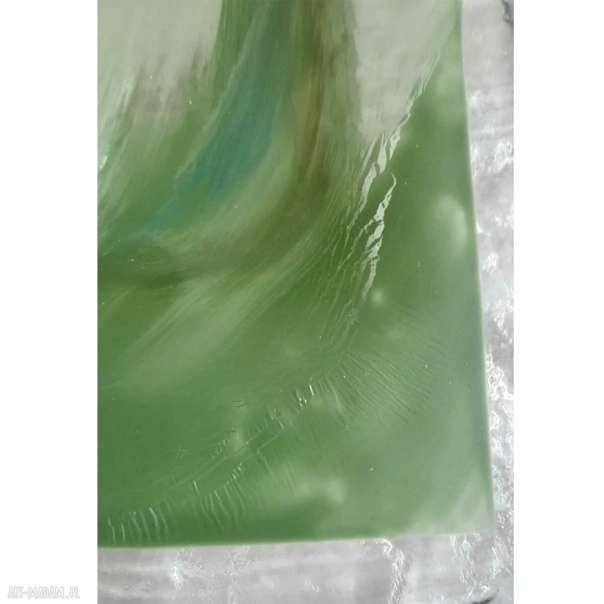 Duży talerz na ciasto Lawenda 40 x 40 cm - ręcznie wykonany w technice fusingu