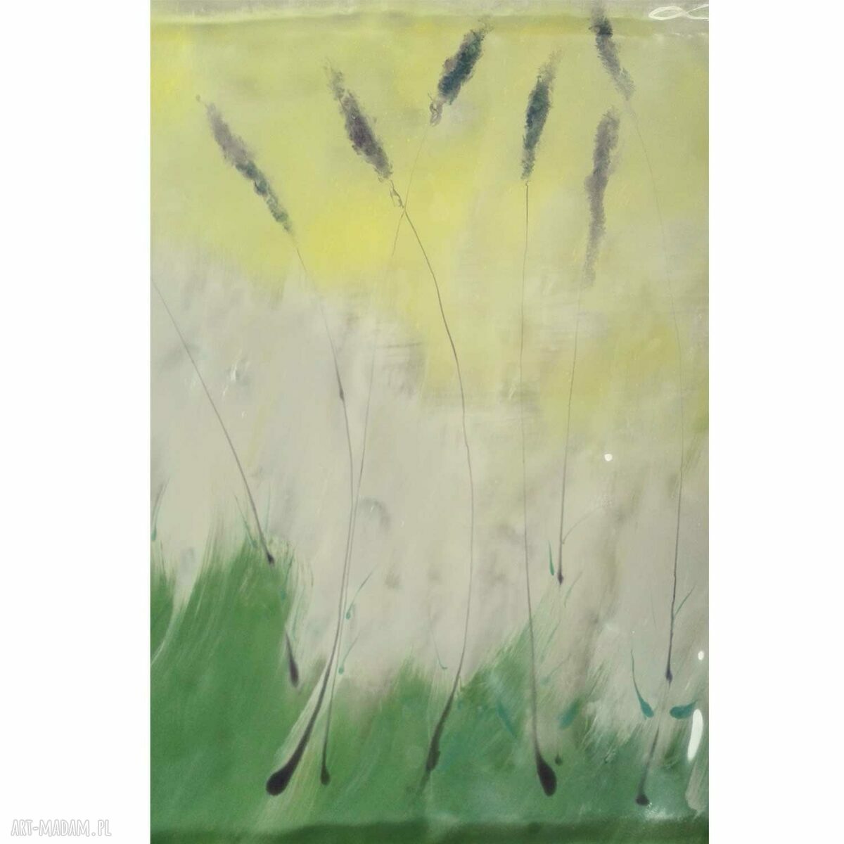 Duży talerz na ciasto Lawenda 40 x 40 cm - ręcznie wykonany w technice fusingu