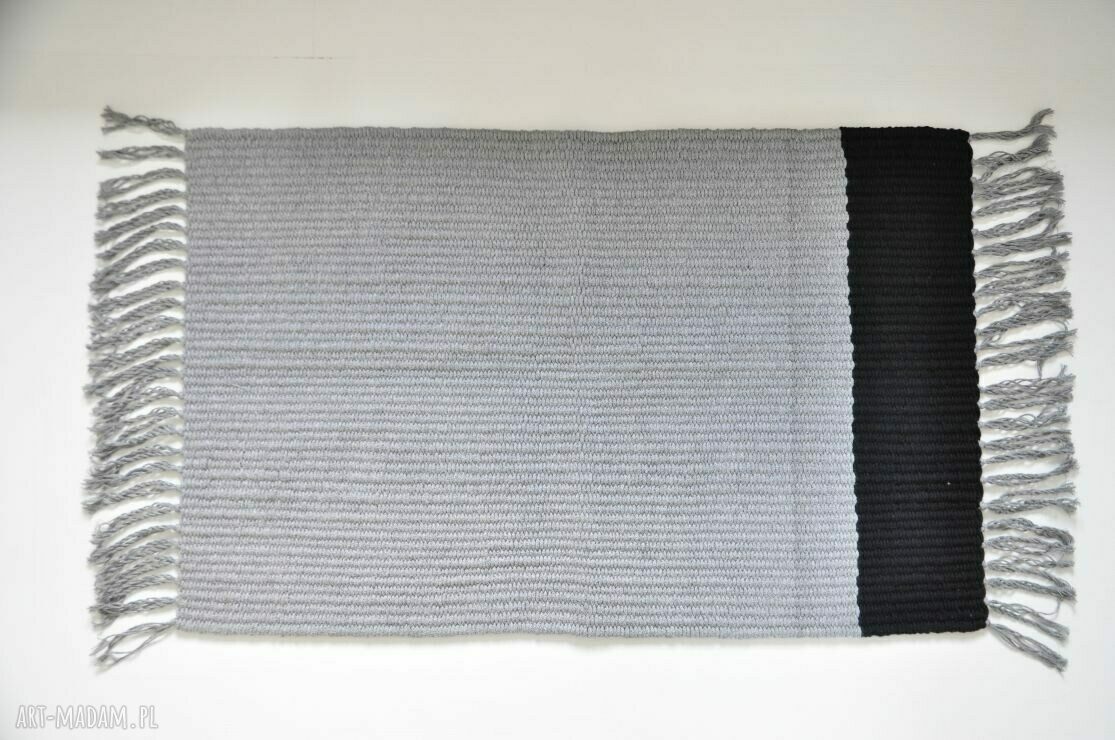 Dwa dywaniki z sznurka bawełnianego z frędzlami (komplet 2 szt., ok. 53x85 cm)