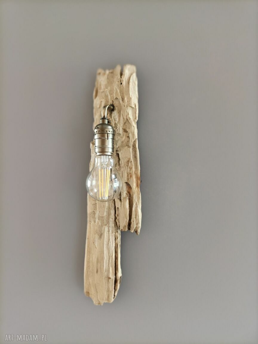 Dwa kinkiety drewniane loftowe - lampa ścienna E27