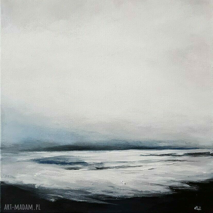 Dwa pejzaże akrylowe w kwadracie 40x40 cm (zestaw 2 szt.)