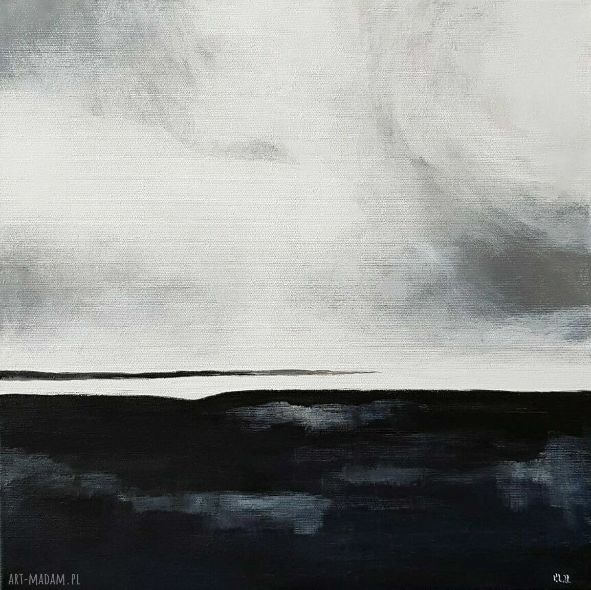 Dwa pejzaże akrylowe w kwadracie 40x40 cm (zestaw 2 szt.)