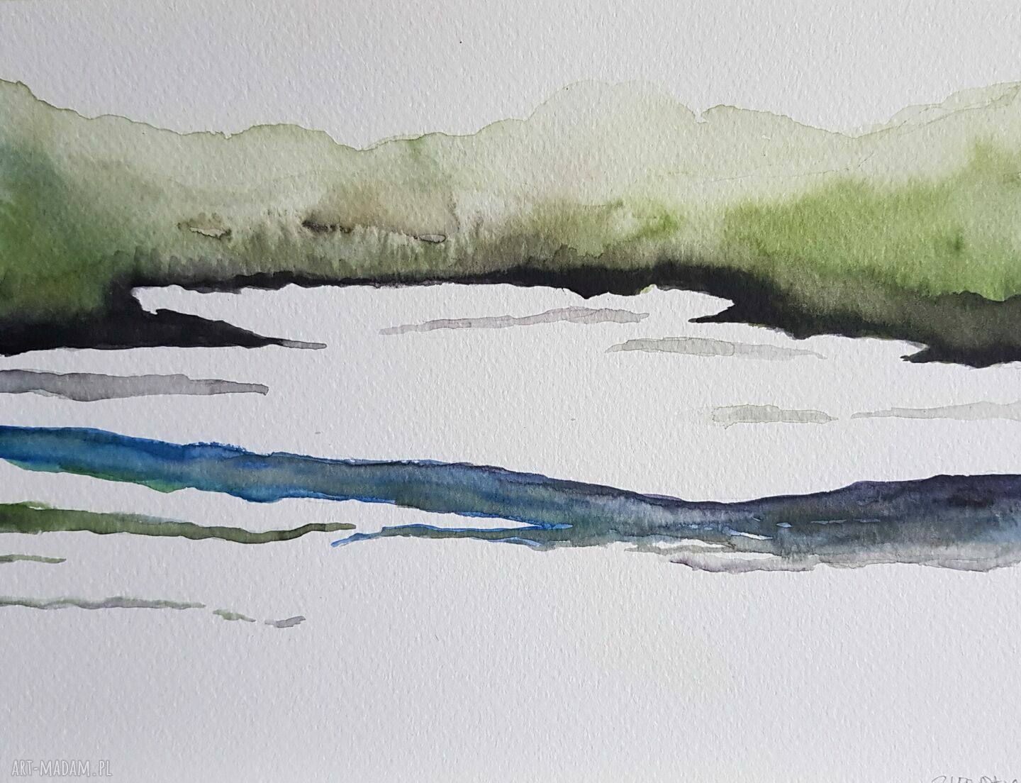Zestaw dwóch akwarelowych pejzaży - 18 x 24 cm (komplet)