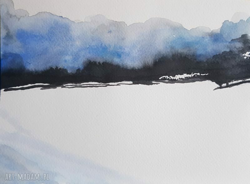 Komplet dwóch akwareli pejzażowych 24 x 18 cm