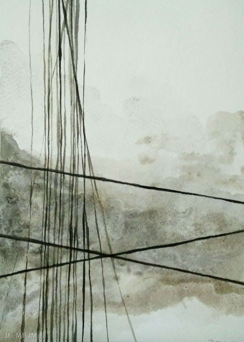 Dwie abstrakcje - akwarela i tusz, każda 18/24 cm