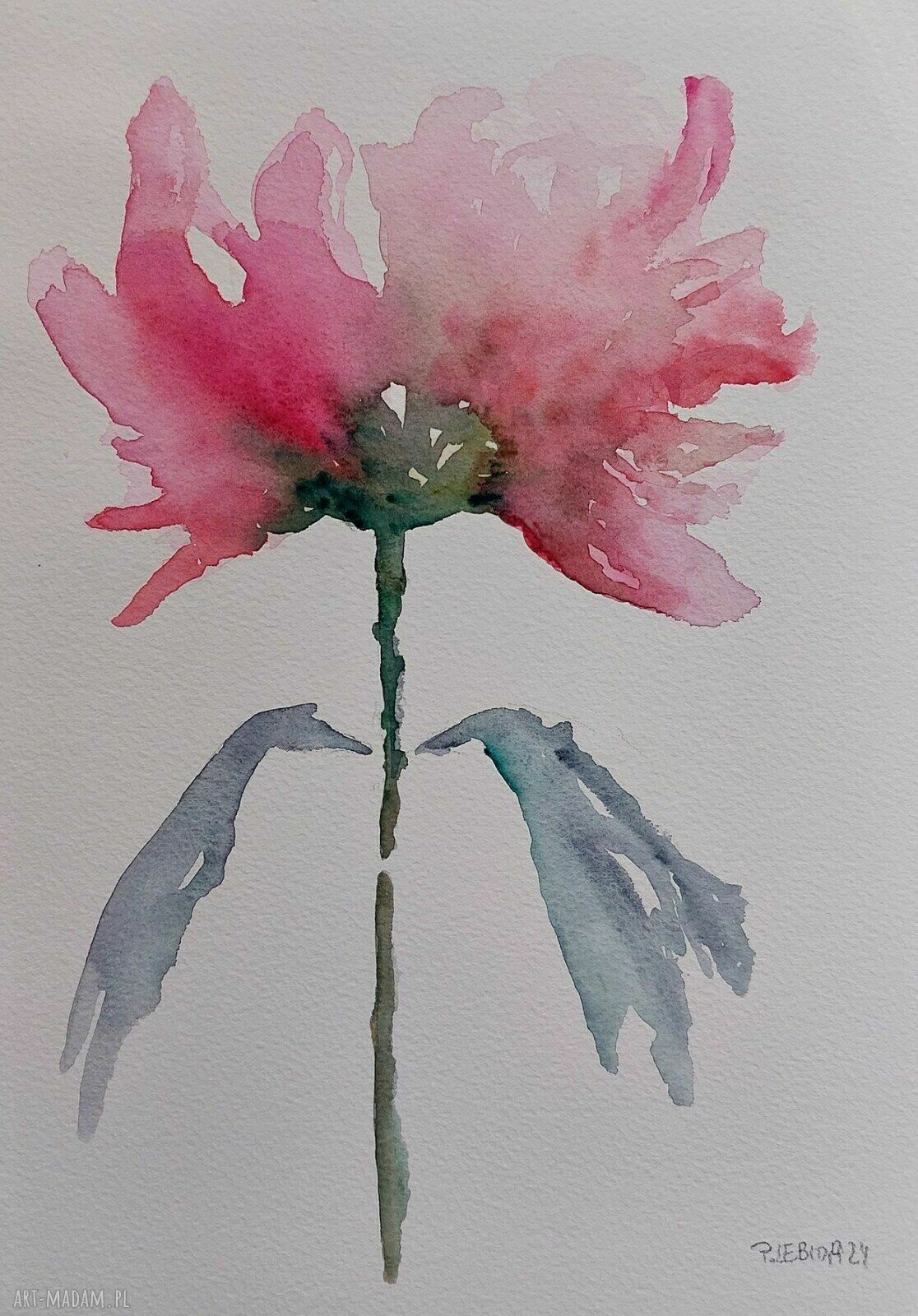 KWIATY - dwie akwarele (A4) Paulina Lebida