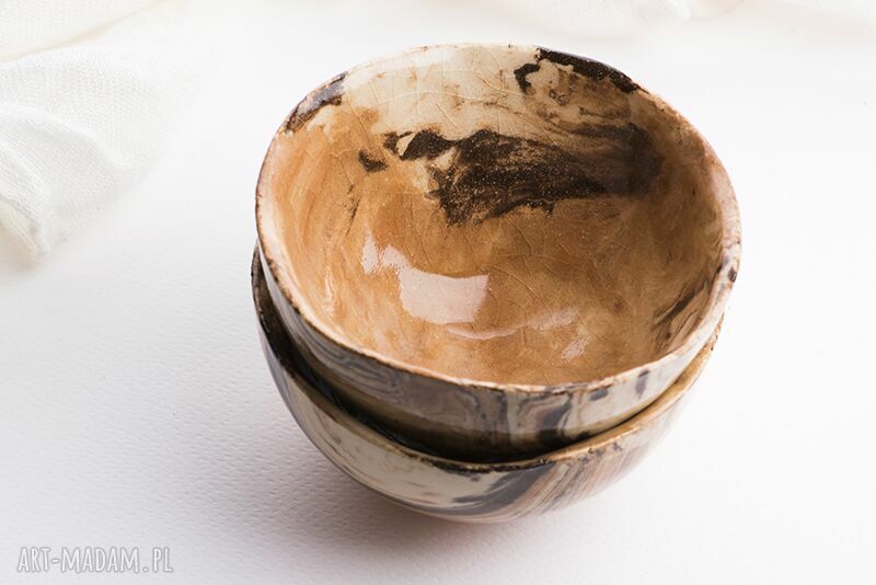 Dwie miseczki ceramiczne - zestaw handmade dla dwojga