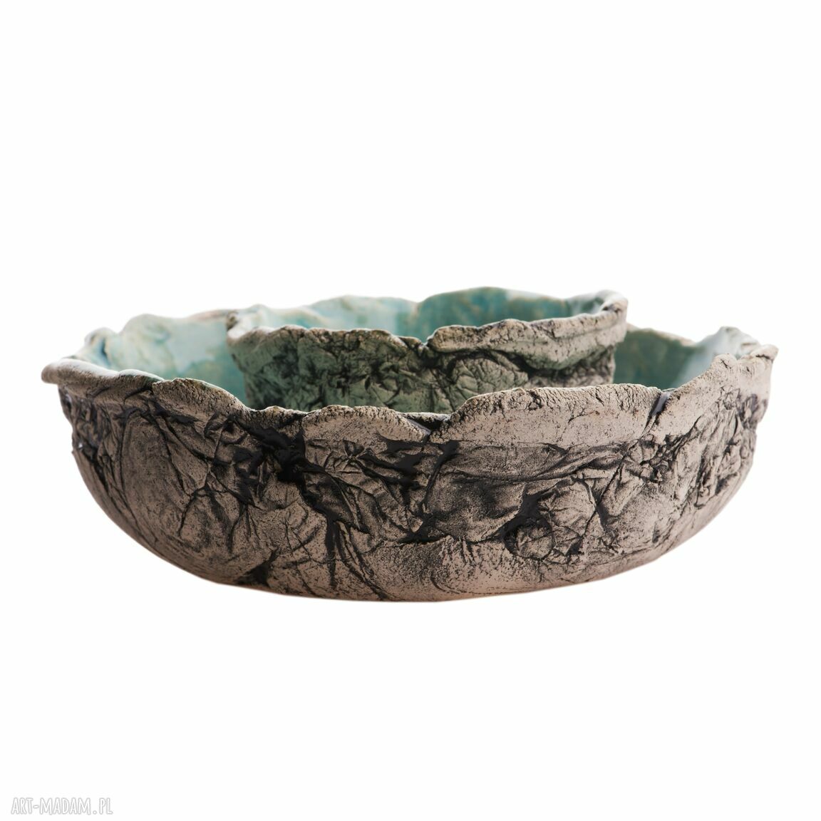 Dwie miseczki ceramiczne - zestaw handmade z jasnej gliny