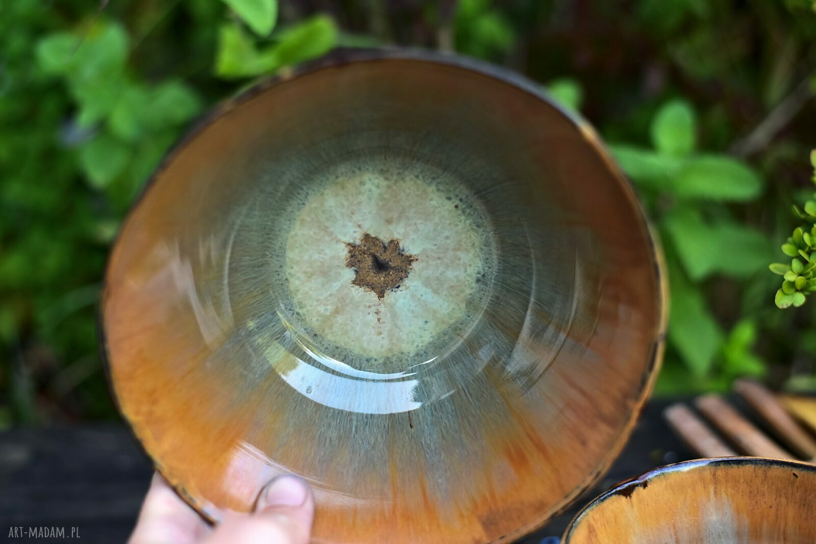 Dwie misy ceramiczne OGNISTA - brązowo-pomarańczowe, do serwowania