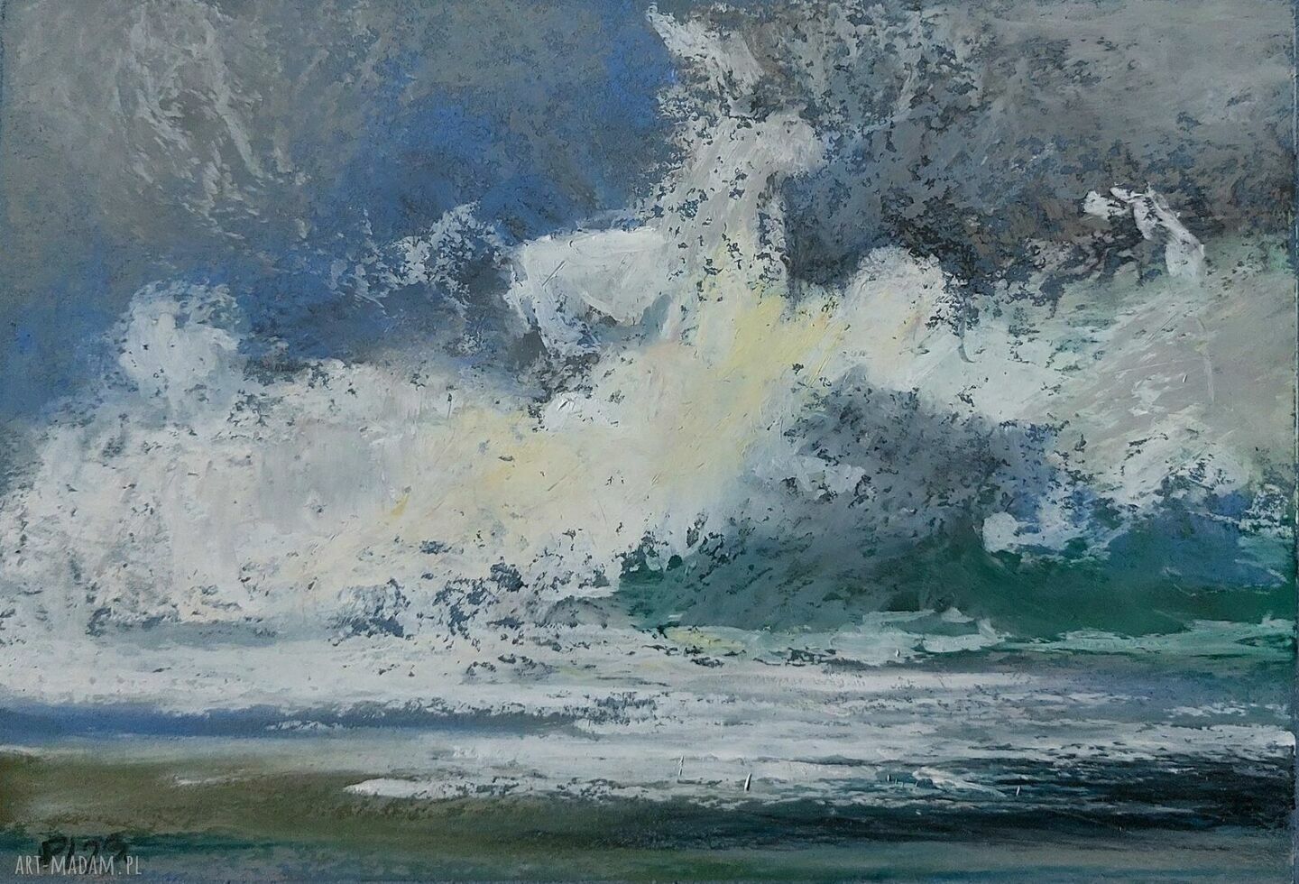 Morze - komplet 2 prac pastelami olejnymi A5