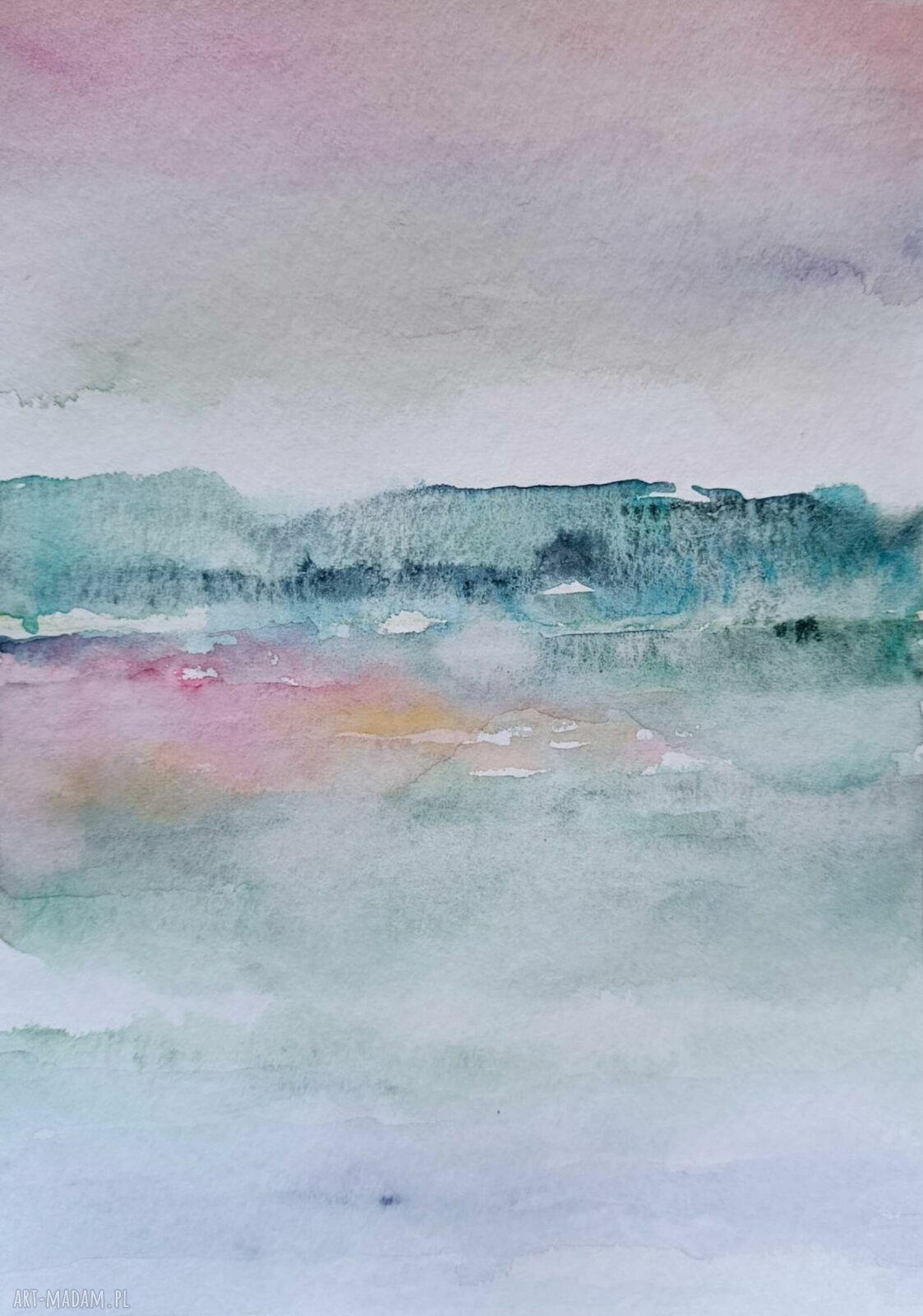 Pejzaż - dyptyk z dwóch akwarel 32x24 cm