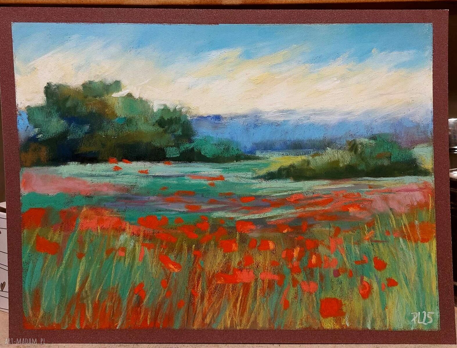 Łąka - dwa obrazy z pasteli suchymi 18x24 cm