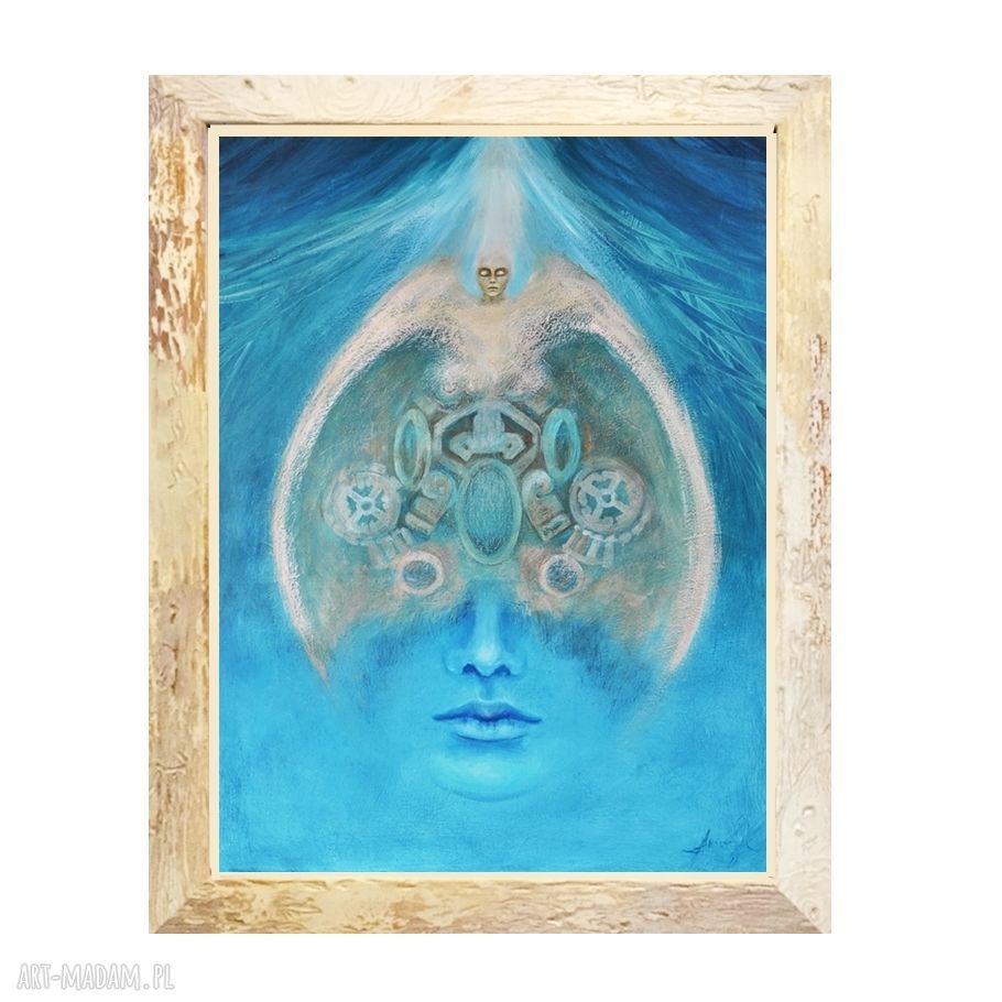 Dwoistość narratora - surrealistyczny obraz akrylowy 60x80 cm