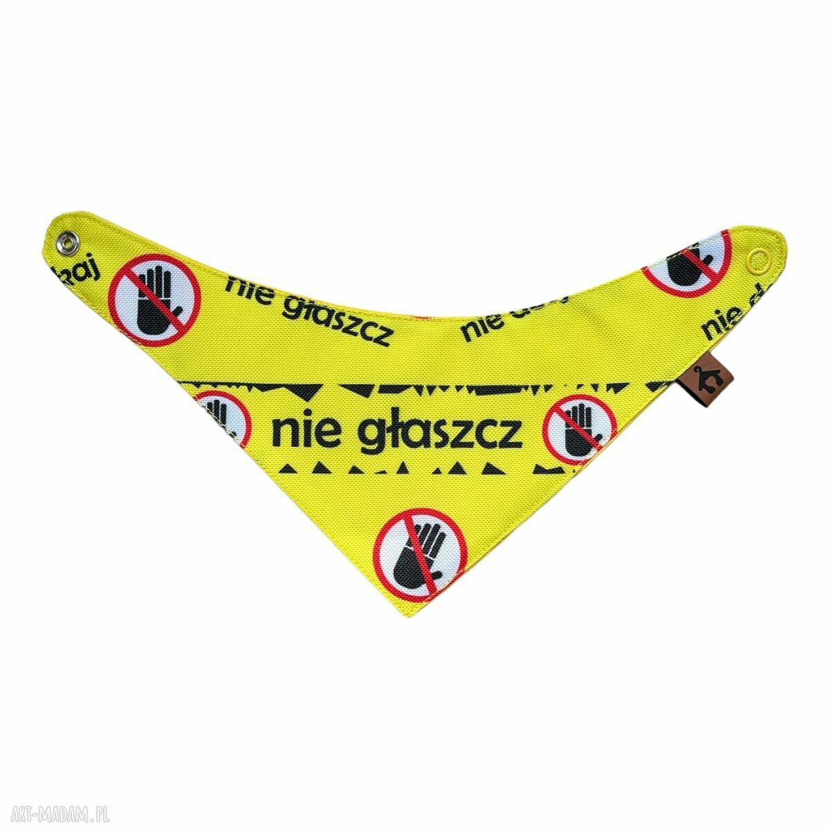 Dwustronna bandana dla psa XXS 'Nie dotykaj!' - zapinana na napy