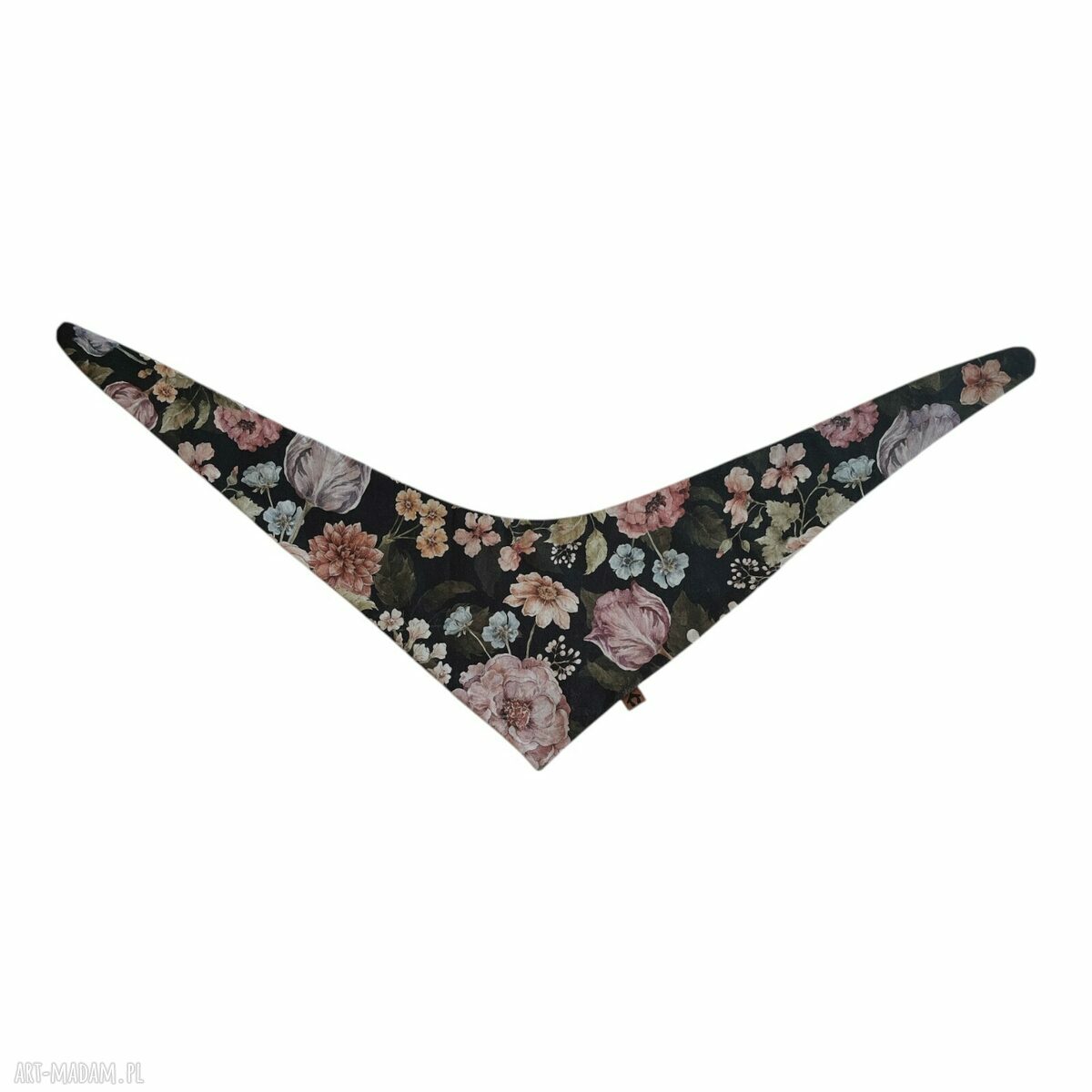 Dwustronna bandana dla psa S w kwiaty na czarnym tle