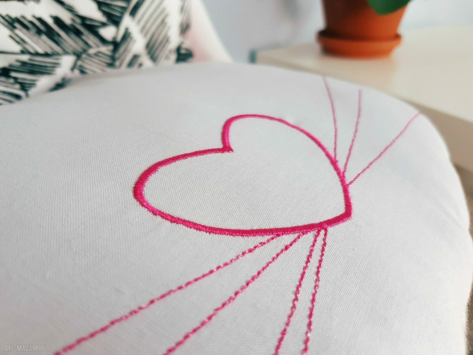dwustronna podusia kocia główka pink Ręcznie zrobione