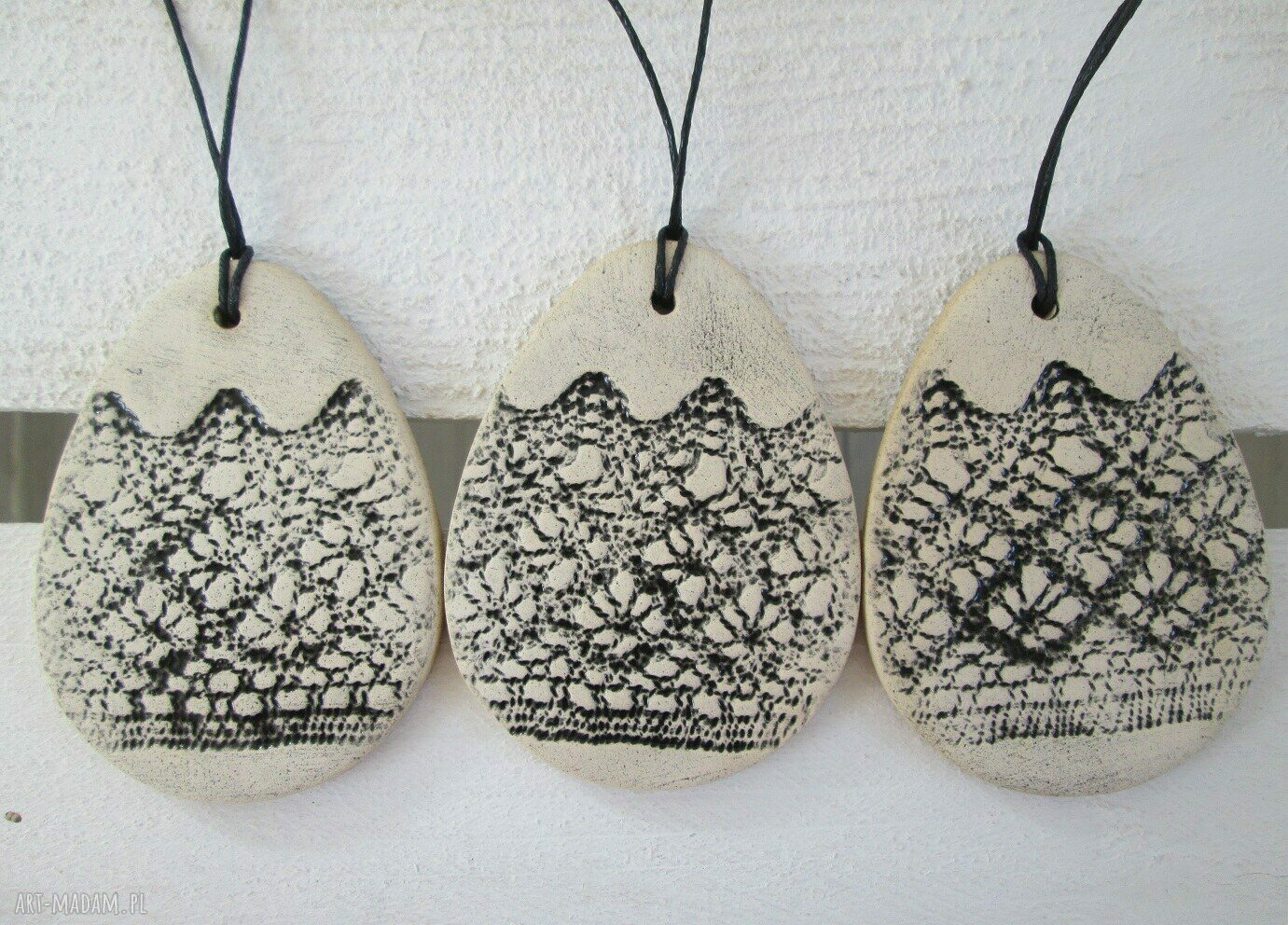 Dwustronne jajka - zawieszki handmade na Wielkanoc